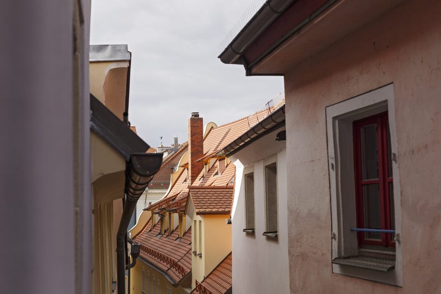 Ausblick aus der Suite 3 über die Dächer der Regensburger Altstadt